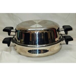 ROYAL QUEEN 5 PLY MULTI CORE STAINLESS 11" SKILLET HIGH DOME LID DUTCH OVEN Cups
